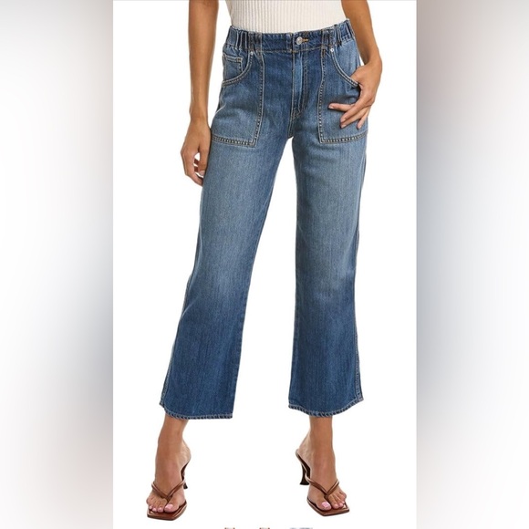 Hudson Remi High rise paper bag straight crop jeans size 25 - Picture 1 of 12